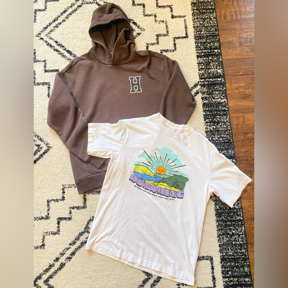 Men’s Bundle of H&M Shirts:  Hoodie and Tee Size Small